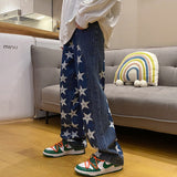 LAPPSTER Men Y2k Tie Dye Baggy Jeans Pants 2021 Mens Vintage Japanese Streetwear Denim Trousers Male Kpop Causal Wide Leg Pants