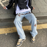 LAPPSTER Men Y2k Tie Dye Baggy Jeans Pants 2021 Mens Vintage Japanese Streetwear Denim Trousers Male Kpop Causal Wide Leg Pants