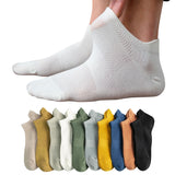 5 Pairs Man Cotton Short Socks Fashion Breathable Mesh Men Comfortable Solid Color Casual Ankle Sock Pack Male Street Fashions