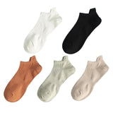 5 Pairs Man Cotton Short Socks Fashion Breathable Mesh Men Comfortable Solid Color Casual Ankle Sock Pack Male Street Fashions