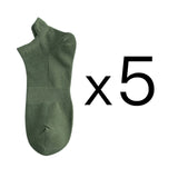 5 Pairs Man Cotton Short Socks Fashion Breathable Mesh Men Comfortable Solid Color Casual Ankle Sock Pack Male Street Fashions