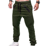 Men Casual Solid Color Pockets Waist Drawstring Ankle Tied Skinny Cargo Pants