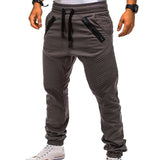 Men Casual Solid Color Pockets Waist Drawstring Ankle Tied Skinny Cargo Pants