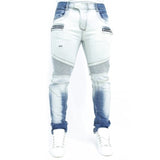 Men Jeans High Waist Boot Cut Jean Wide Leg Pants 2022 Spring Mens Clothing Straight Denim Washed Flared Trousers Blue Fashion