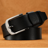 Retro Leather High Quality Buckle Jeans Pin Buckle Man Belts Business Cowboy Casual Male Fashion Designer Belt for Men black men