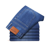 SULEE Brand Men Jeans Famous Brand 2022 Slim Straight Business Casual Black  Elasticity Cotton Denim Pants Trousers panta