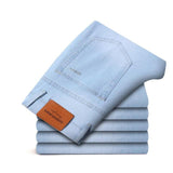SULEE Brand Men Jeans Famous Brand 2022 Slim Straight Business Casual Black  Elasticity Cotton Denim Pants Trousers panta