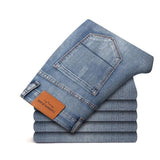 SULEE Brand Men Jeans Famous Brand 2022 Slim Straight Business Casual Black  Elasticity Cotton Denim Pants Trousers panta