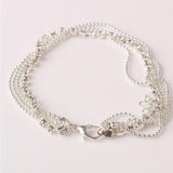 Multi Layer Silver Crystal Ball Bracelet Anklet Ankle Foot Chain Women Jewelry