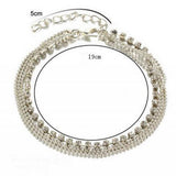Multi Layer Silver Crystal Ball Bracelet Anklet Ankle Foot Chain Women Jewelry
