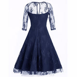Women New Vintage Lace Formal Patchwork Wedding Cocktail Party Retro Swing Dress