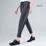 Toyouth Women Pants Loose Harem Pants For Women  Mid Wasit Ankle Length Trousers With Drawstrings For Spring Autumn