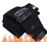 Sulee Brand Trousers Grey Fleece Men Clothes  Black Elasticity Warm Thinker Winter Jeans Business Casual Male Denim Slim Pants